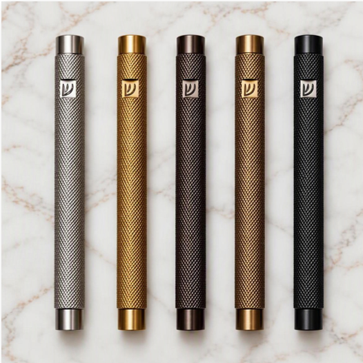 KNURLING BRASS DESIGNER MEZUZAH CASE